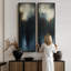 «Moody Deep Blue Abstract Misty Landscape», ensemble de 2 reproductions d'art murales encadrées sur toile 60 po x 20 po x 2 pièces, 60 po x 30 po x 2 pièces-1543868077-1543634901