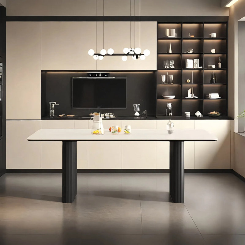 Table de salle à manger luxueuse et simple, H 29,52 po x L 78,74 po x l 31,49 po