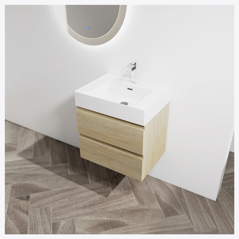Ebern Designs Wall-Mounted Bathroom Vanity - Thumbnail 2