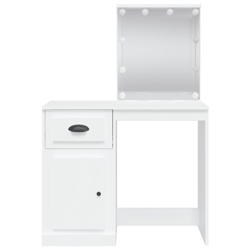 Dressing Table with Mirror, White