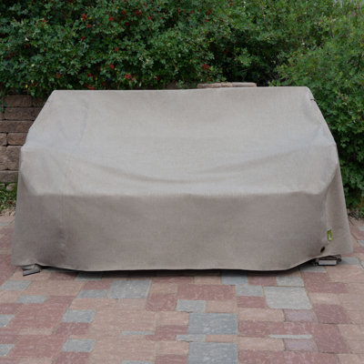 Modern Leisure Garrison Patio Loveseat Cover, Waterproof, 66"L x 40"W x 39"H, Sandstone by Modern Leisure