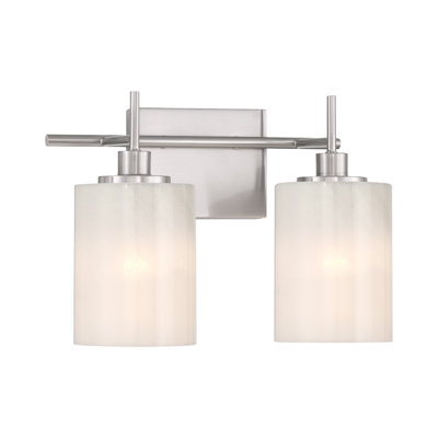 Omperkash 2-Light Bathroom Vanity Light in Brushed Nickel