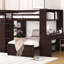 Lit mezzanine Kaylianne avec étagères, bureau et garde-robe