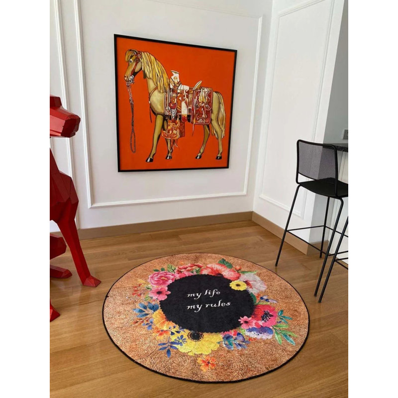 Tapis rond rond avec envers antidérapant Toscana, Rond 3 pi 3 po