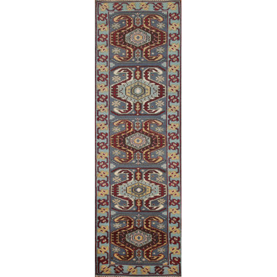 Blue Traditional  Oriental Runner Rug 3x10