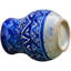 Vase de table en céramique d’intérieur/d’extérieur bleu/blanc 6 po
