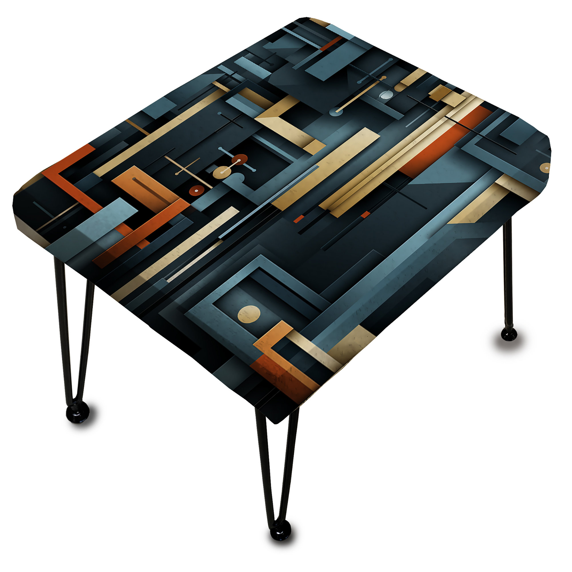 Fresh Look at Design Art Teal Industrial Geometry Lines Melody