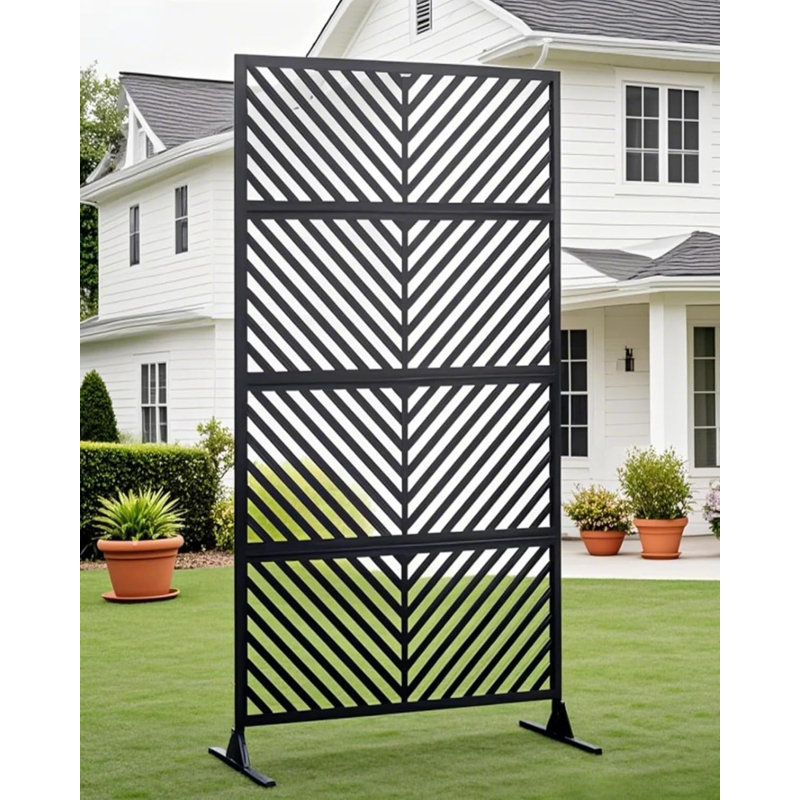 Écran d'intimité autoportant en métal pour patio extérieur, panneau de clôture décoratif robuste résistant à la rouille, écran d'intimité pour patio
