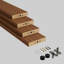 Paravent rotatif à lattes en bois 106,5 po x 4,5 po x 1 po - Cloison d'intimité réglable avec lattes rotatives indépendantes et finition grain de bois de qualité supérieure-310468496