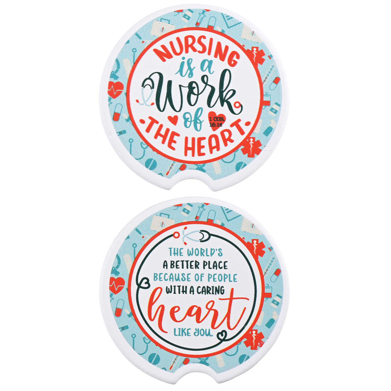 Car Coaster Nursing Work Of Heart 2pk