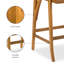 Ensemble de 2 tabourets de bar d'extérieur en bois d'acacia avec coussins résistants aux intempéries - bleu marine-1066199703