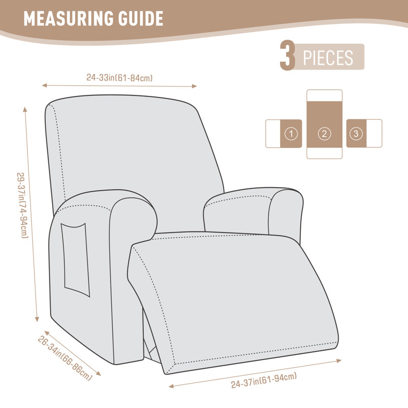 Housse pour fauteuil inclinable avec poches Wald, Beige chaud