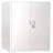 Container Furniture Direct Ironclad 71" Metal Storage Cabinet with Locking Doors and 4 Adjustable Shelves, Heavy-Duty Steel Cabinet for Garage, Laundry, Office, or Warehouse, Cream White