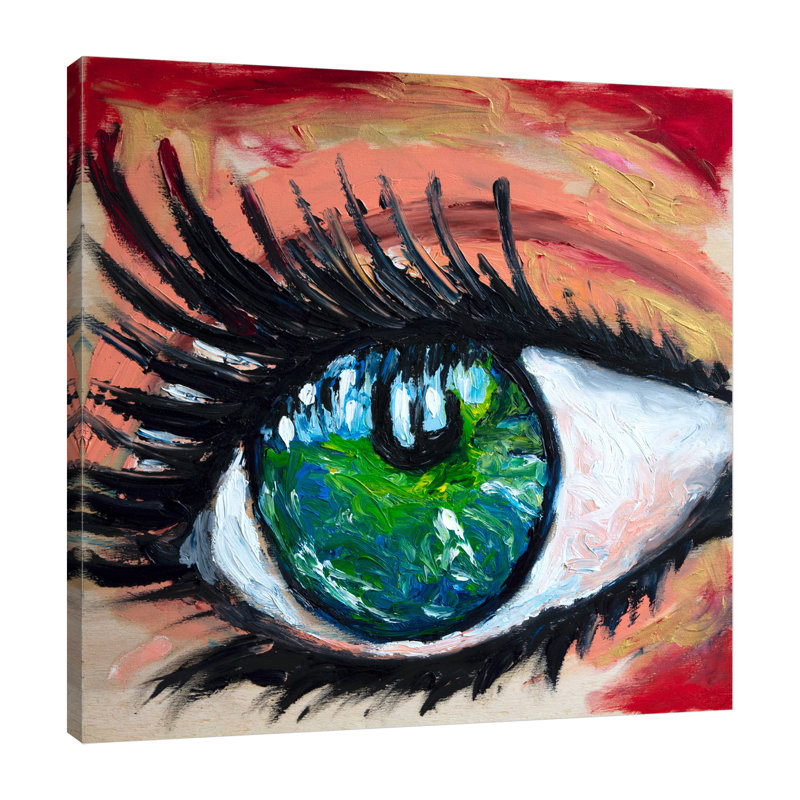 «Green Eye», toile tendue par Chiara Magni, H 30 po x l 30 po x P 1,5 po