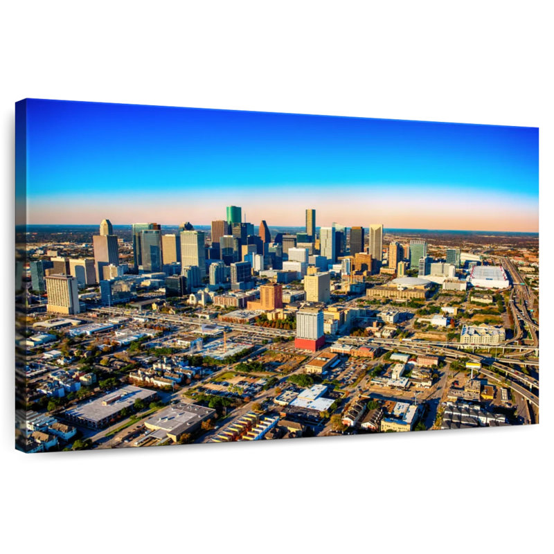Vue du paysage urbain de Houston, H 34 po x l 51 po