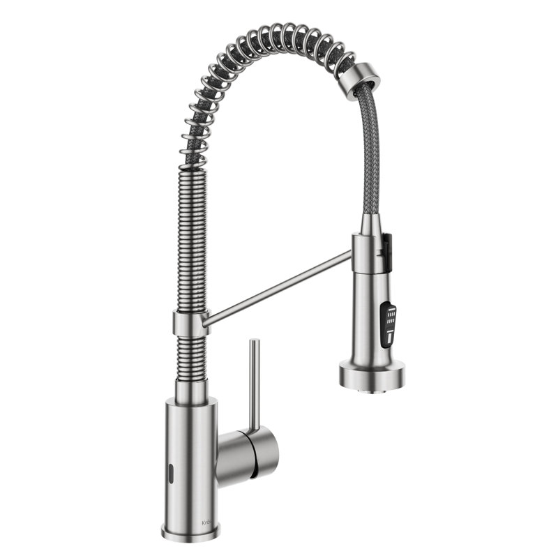 Robinet de cuisine à poignée simple Kraus Bolden, Acier inoxydable