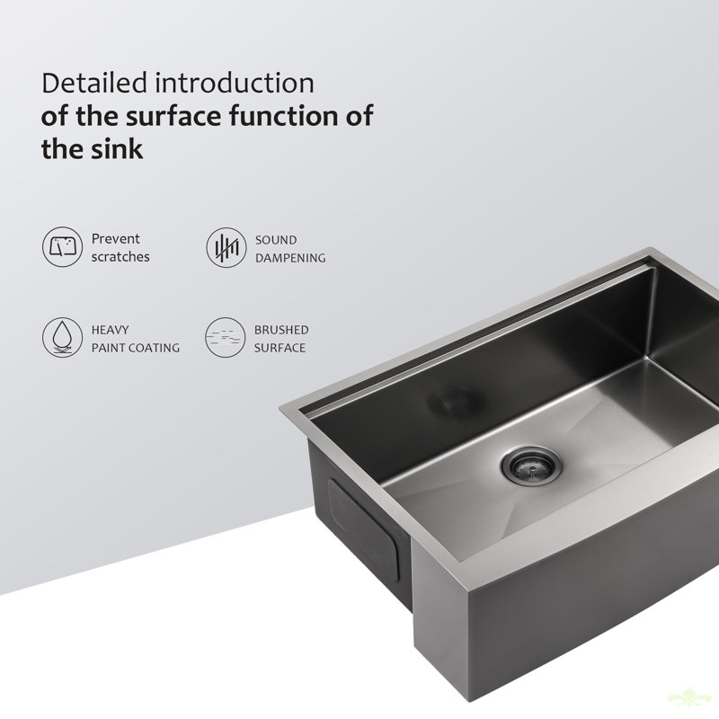 33 Farmhouse Sink Workstation - 33 Inch Kitchen Sink Stainless Steel 16 Gauge Apron Front Kitchen Sink