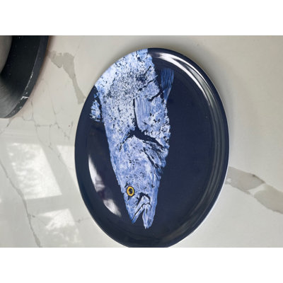 Assiette vivaneau bleu marine - vaisselle côtière