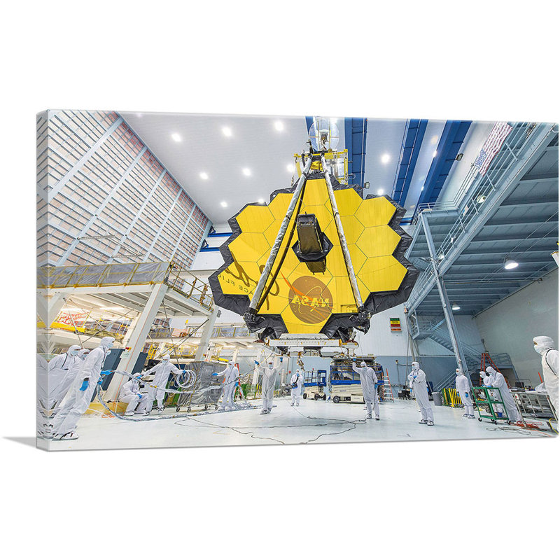 NASA James Webb Telescope Engineering - Reproduction de photo sur toile tendue, H 26 po x l 40 po x P 0,75 po