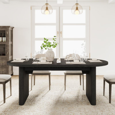 70.8-Inch Oval Table for 6 to 8 Persons - Wood Table with Substantial Base for Kitchen, Dining Room or Compact Living Space