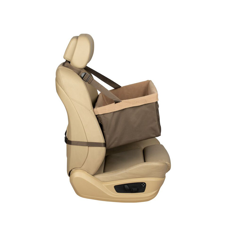 Medium Brown Soft-Sided Dog Car Booster Seat