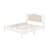 Wooden Vintage Platform Bed with Natural Rattan Headboard-322804507-322804504