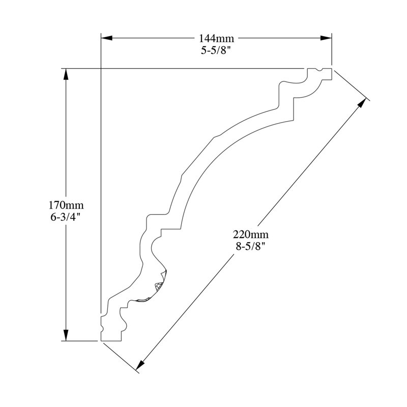 6-3/4 in x 5-5/8 in x 78-3/4 in Primed White High Density Polyurethane Crown Moulding