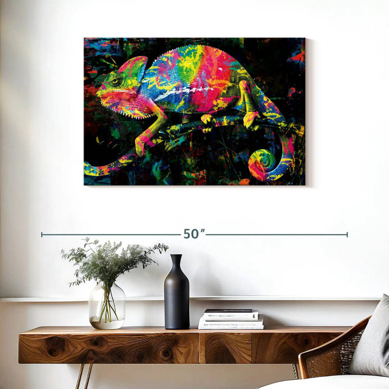 Wildlife Chameleon Paint Splash, 24" H x 36" W