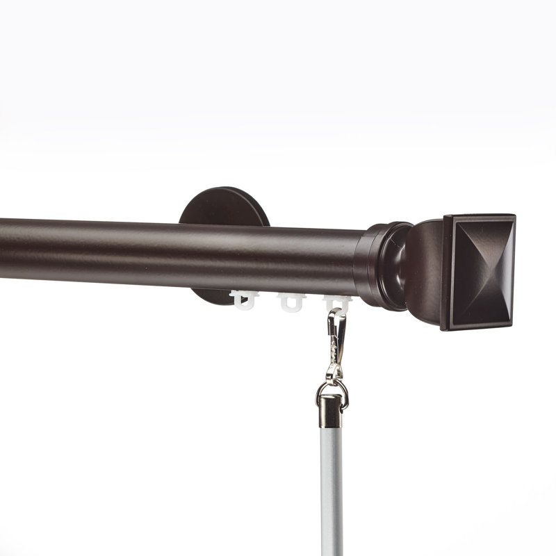 Kreger Single Curtain Rod, Maroon, 132"
