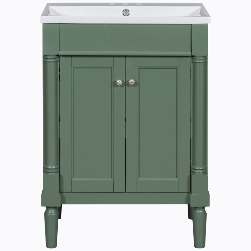 Meuble-lavabo 24 po avec lavabo supérieur, Vert