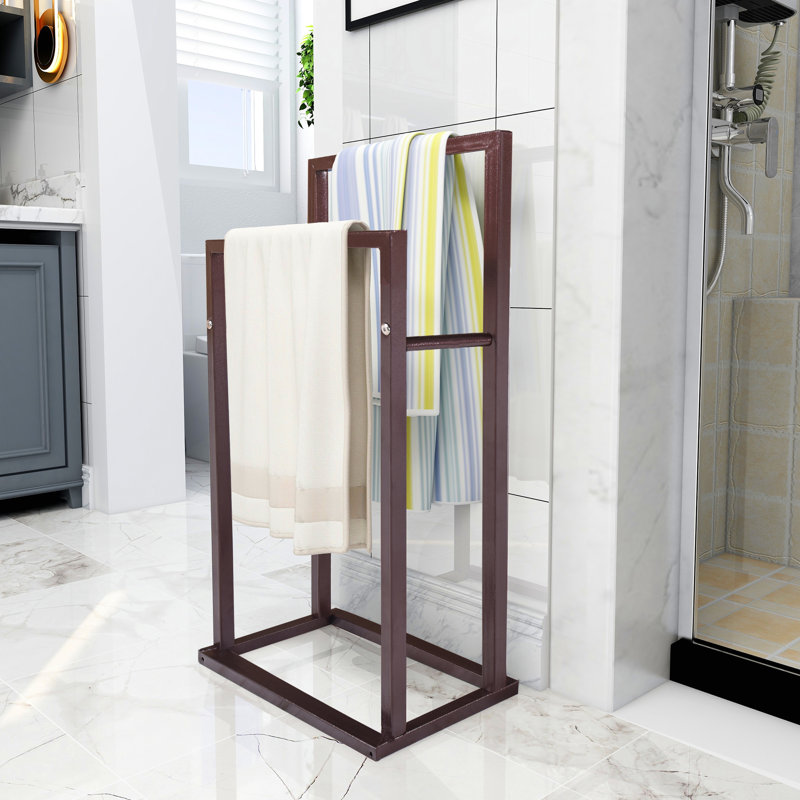Porte-serviettes sur pied, Brun