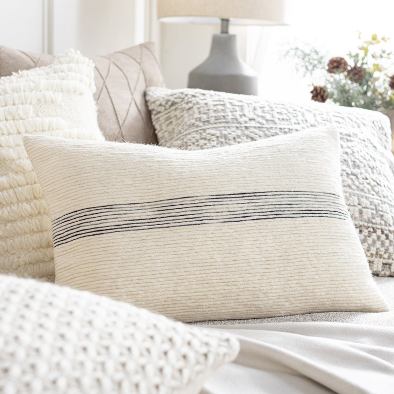 Carine Embroidered Throw Pillow, Polyester/Polyfill