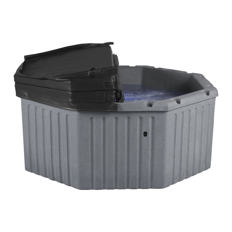 Gray Granite 5-Person Octagon Hot Tub with 11 Jets