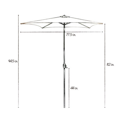 Parasol carré en polyester 78 po Marla