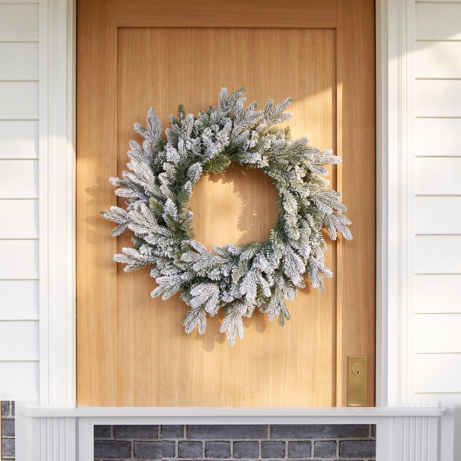 24'' Faux Pine Lighted Wreath