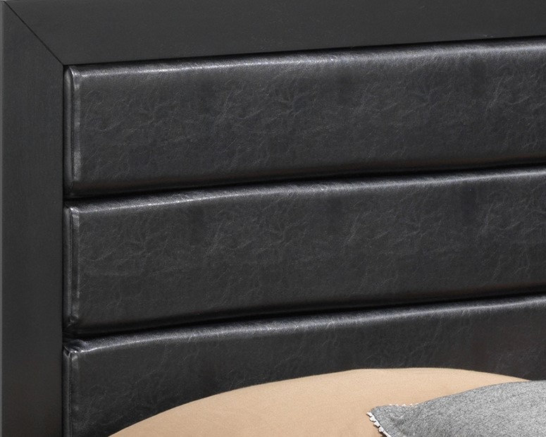 Burlington Padded Twin Storage Bed, Black, Twin, Black