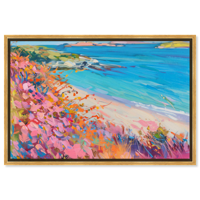Colourful Coastal Wall Art by Art Remedy, Gold Framed, 37" H x 25" W