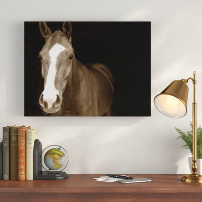 « cheval portrait », reproduction de photo sur toile tendue