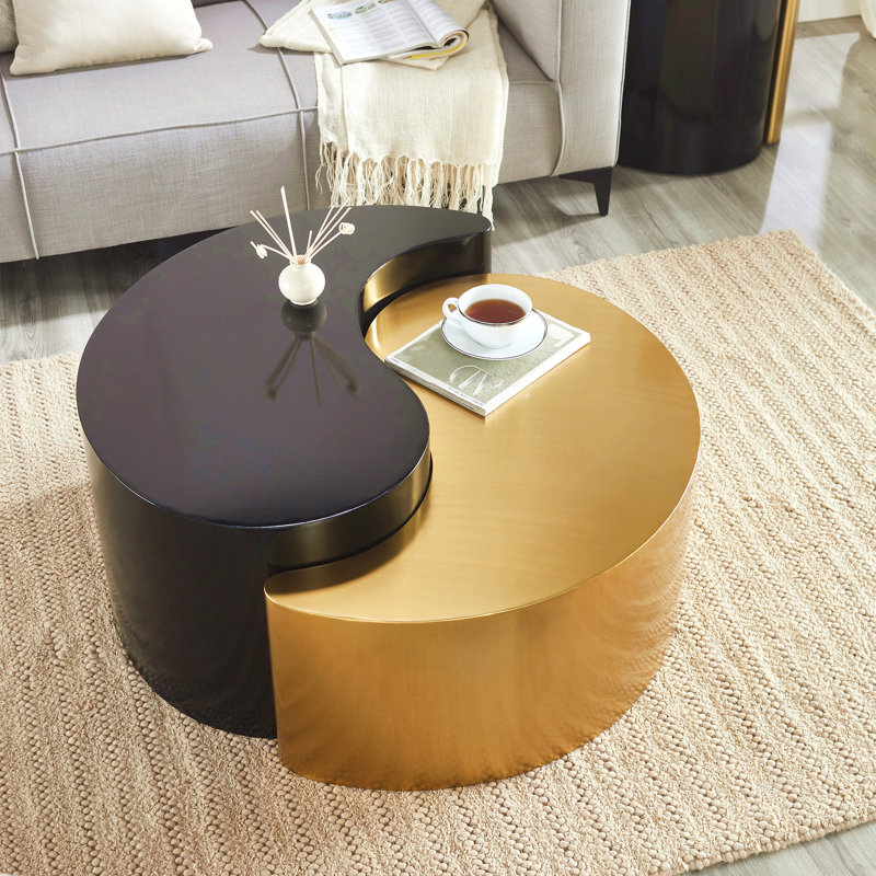 Table basse Modern Contemporary, Noir et or