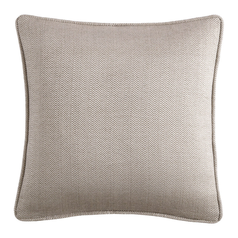 Chenille Herringbone Classic Modern Rustic Twill Woven Euro Sham 27x27 inch, Sand
