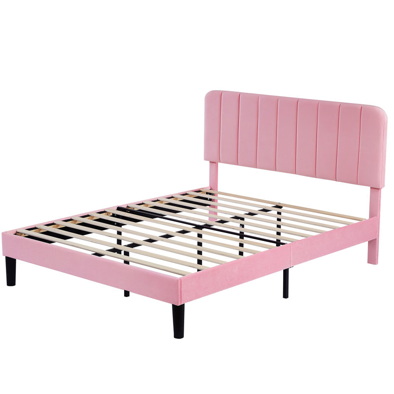 Auxter Upholstered Platform Bed Frame with Adjustable Headboard