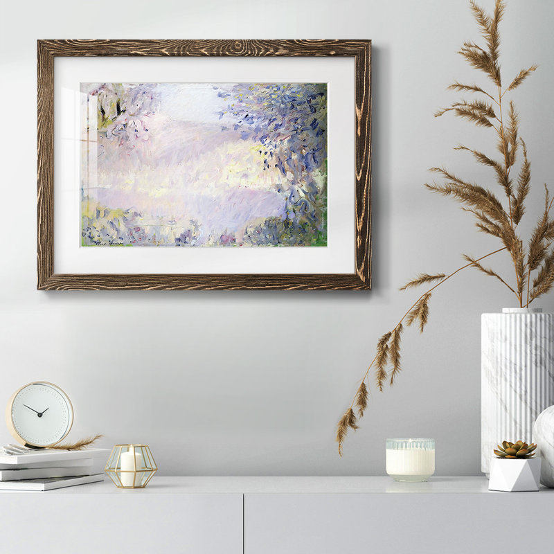 Monte - Matted and Framed Under Acrylic Glass, Large Living Room Wall Art, Walnut, 28" H x 42" W x 1.5" D