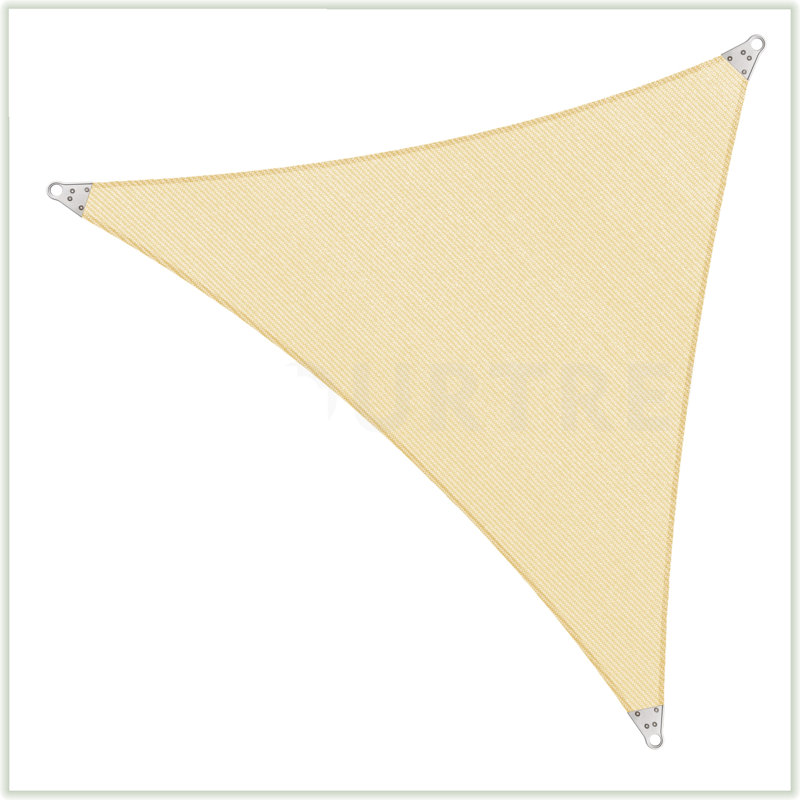 Beige 20' Triangle Shade Sail with Stainless Steel Rings