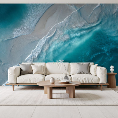 Papier peint auto-adhésif Summer, planche de surf, plage, surf, océan, palmiers, Modern Living, murales, H 69 po x l 96 po, papier peint amovible en PVC, adhésif pour chambre à coucher, salon, bureau à domicile