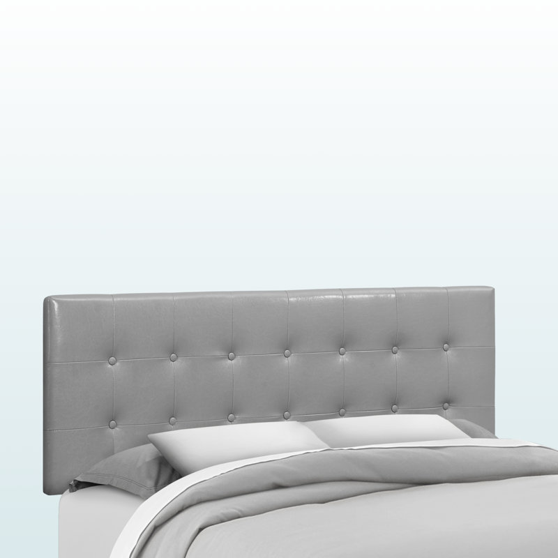 Tête de lit capitonnée en similicuir gris Aubenton H 47,31 po x l 62,88 po x P 2,87 po
