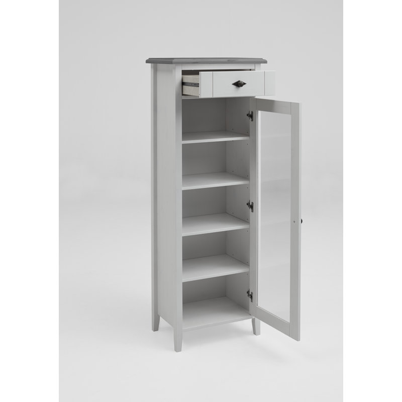 Mcgrew Linen Cabinet, White/Grey