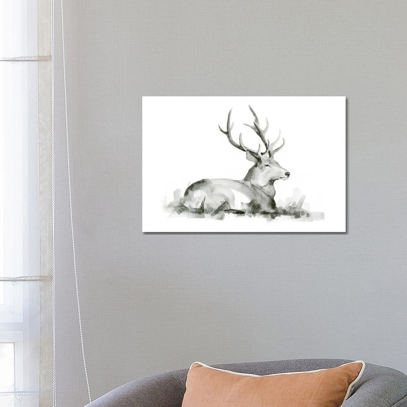 Recumbent Stag I by Jacob Green - Wrapped Canvas Gallery-Wrapped Canvas Giclée