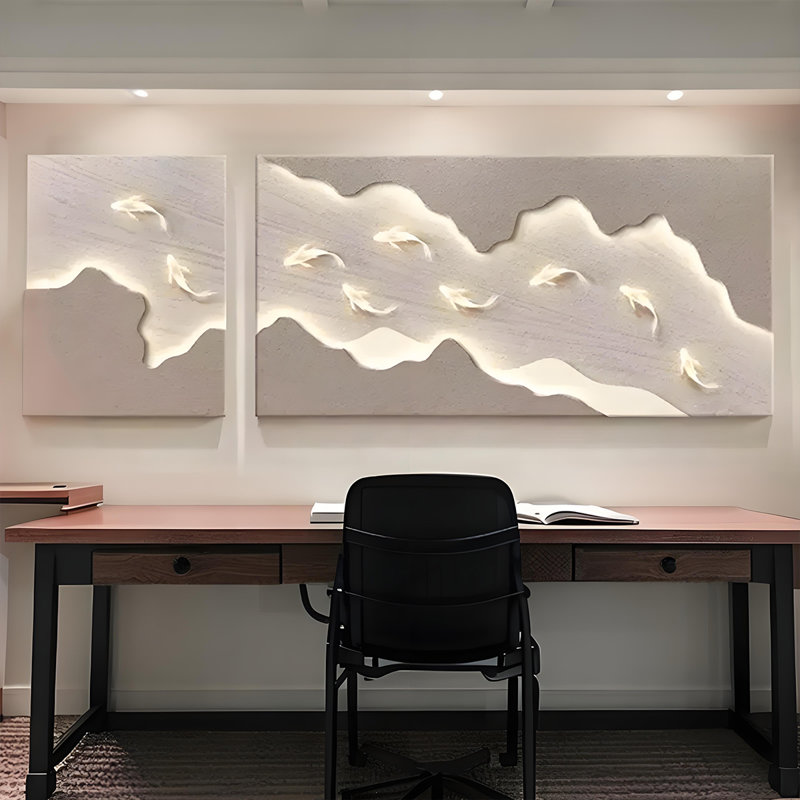Peinture décorative 13,78 po en grès, H 19,69 po x l 53,15 po x P 0,79 po