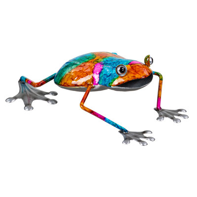 Metal Gradient Frog Garden Statue, 5in