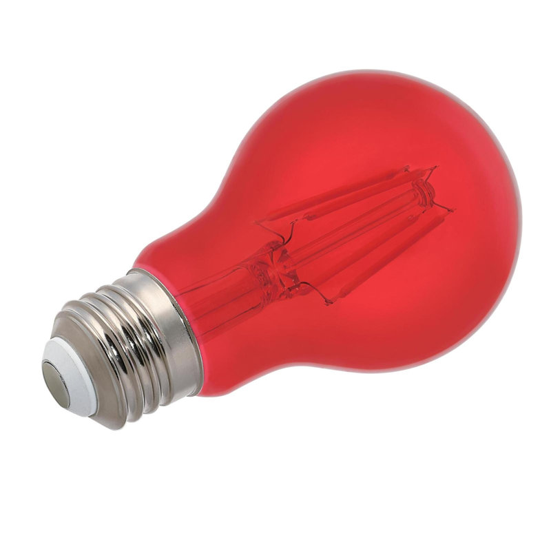 Ampoule à filament omnidirectionnel A19 4,5 W 4,5 W (équivalent à 40 W) rose, paquet de 2 (E26), paquet de 2, Red, Pack of 6